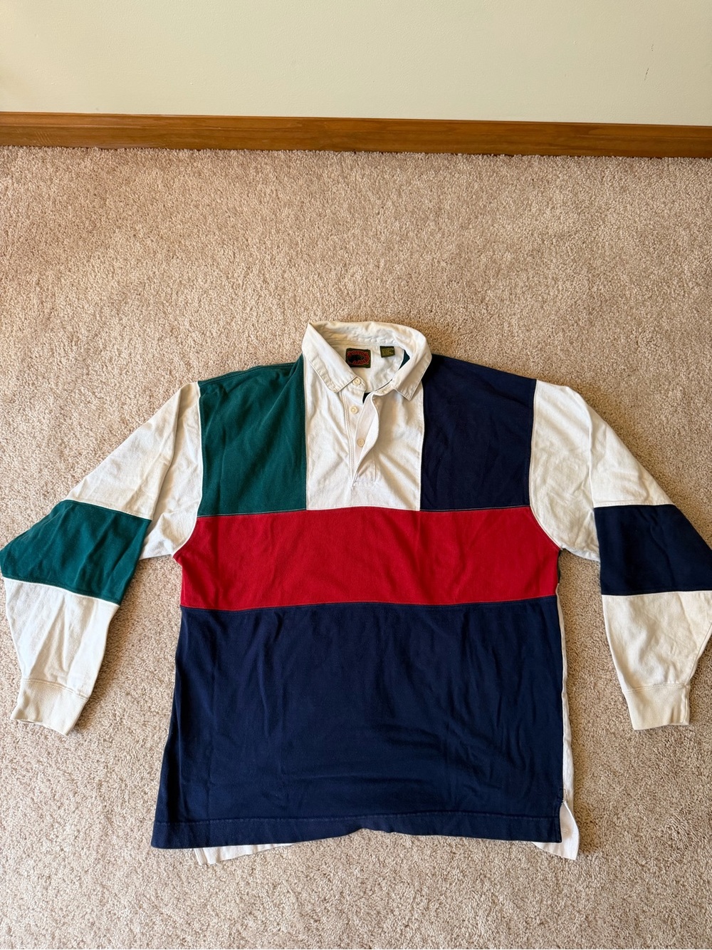 Boston Traders Multicolor Block Crewneck Sweater - Red, Navy & Green